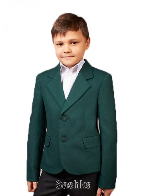 Піджак класичний для хлопчика Sashka напіввовна зелений, розмір 116-182